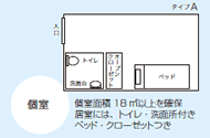 ショートステイ「四つ葉のクローバー」の居室間取図